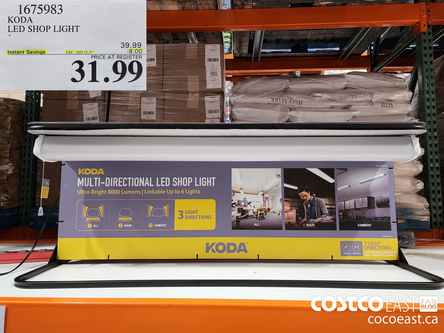 1675983 KODA LED SHOP LIGHT ($8.00 INSTANT SAVINGS EXPIRES ON 2023-12-17) $31.99