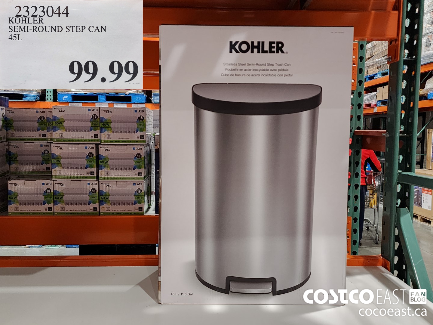2323044 KOHLER SEMI-ROUND STEP CAN 45L $99.99