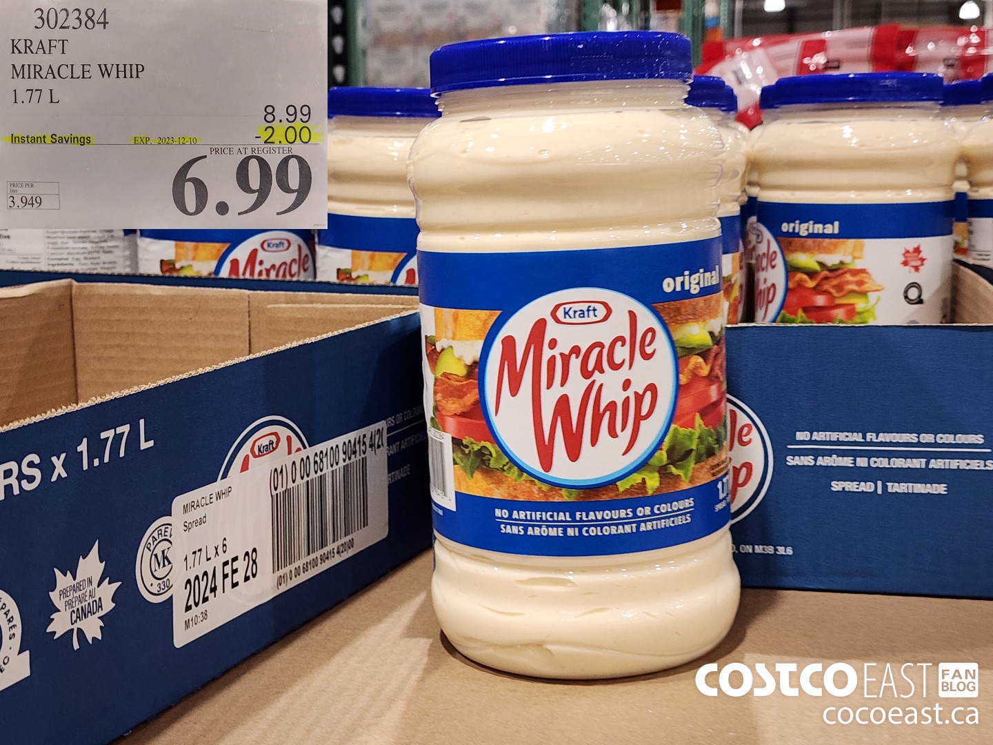 302384 KRAFT MIRACLE WHIP 1.77 L ($2.00 INSTANT SAVINGS EXPIRES ON 2023-12-10) $6.99
