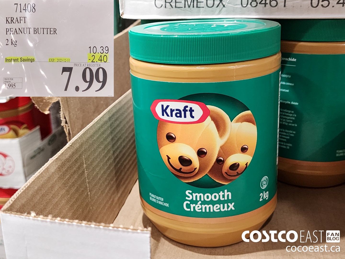 71408 KRAFT PEANUT BUTTER 2 KG ($2.40 INSTANT SAVINGS EXPIRES ON 2023-12-10) $7.99
