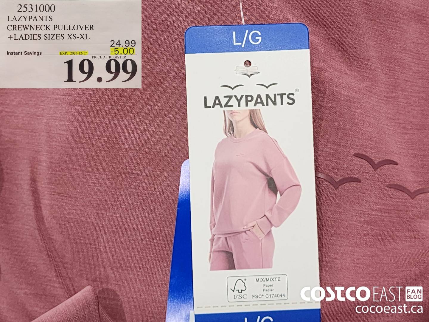 2531000 LAZYPANTS CREWNECK PULLOVER + LADIES SIZES XS-XL ($5.00 INSTANT SAVINGS EXPIRES ON 2023-12-17) $19.99