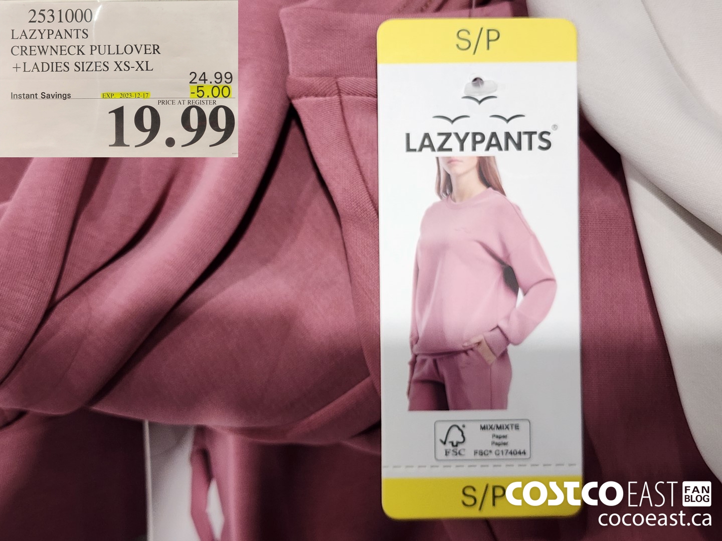 2531000 LAZYPANTS CREWNECK PULLOVER + LADIES SIZES XS-XL ($5.00 INSTANT SAVINGS EXPIRES ON 2023-12-17) $19.99