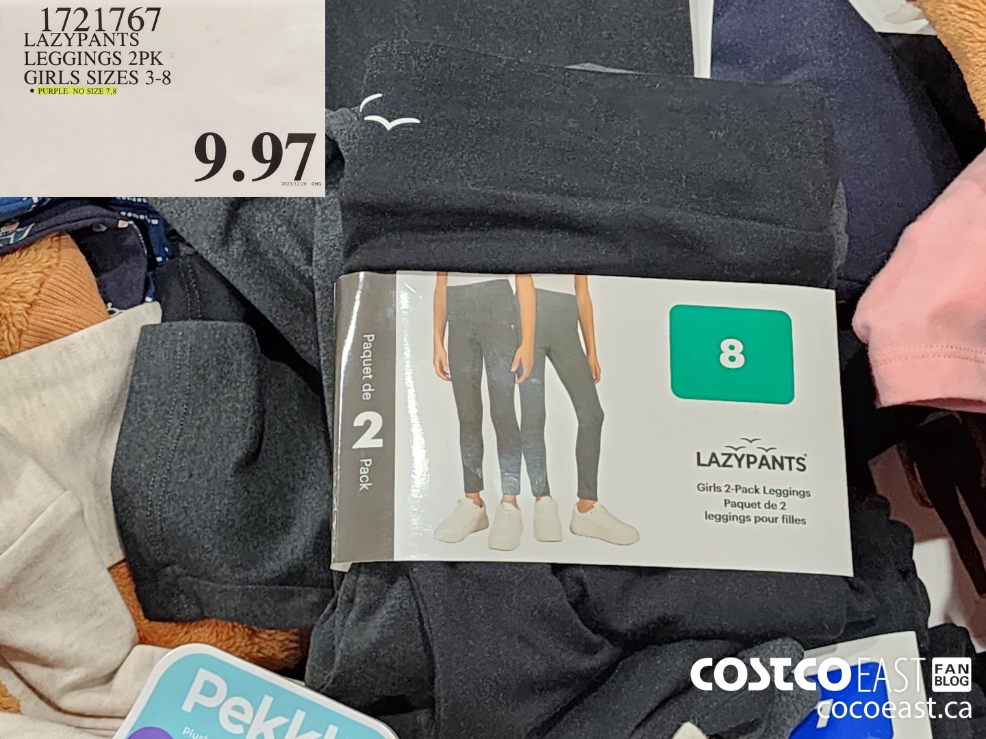 1721767 LAZYPANTS LEGGINGS 2PK GIRLS SIZES 3-8 $9.97