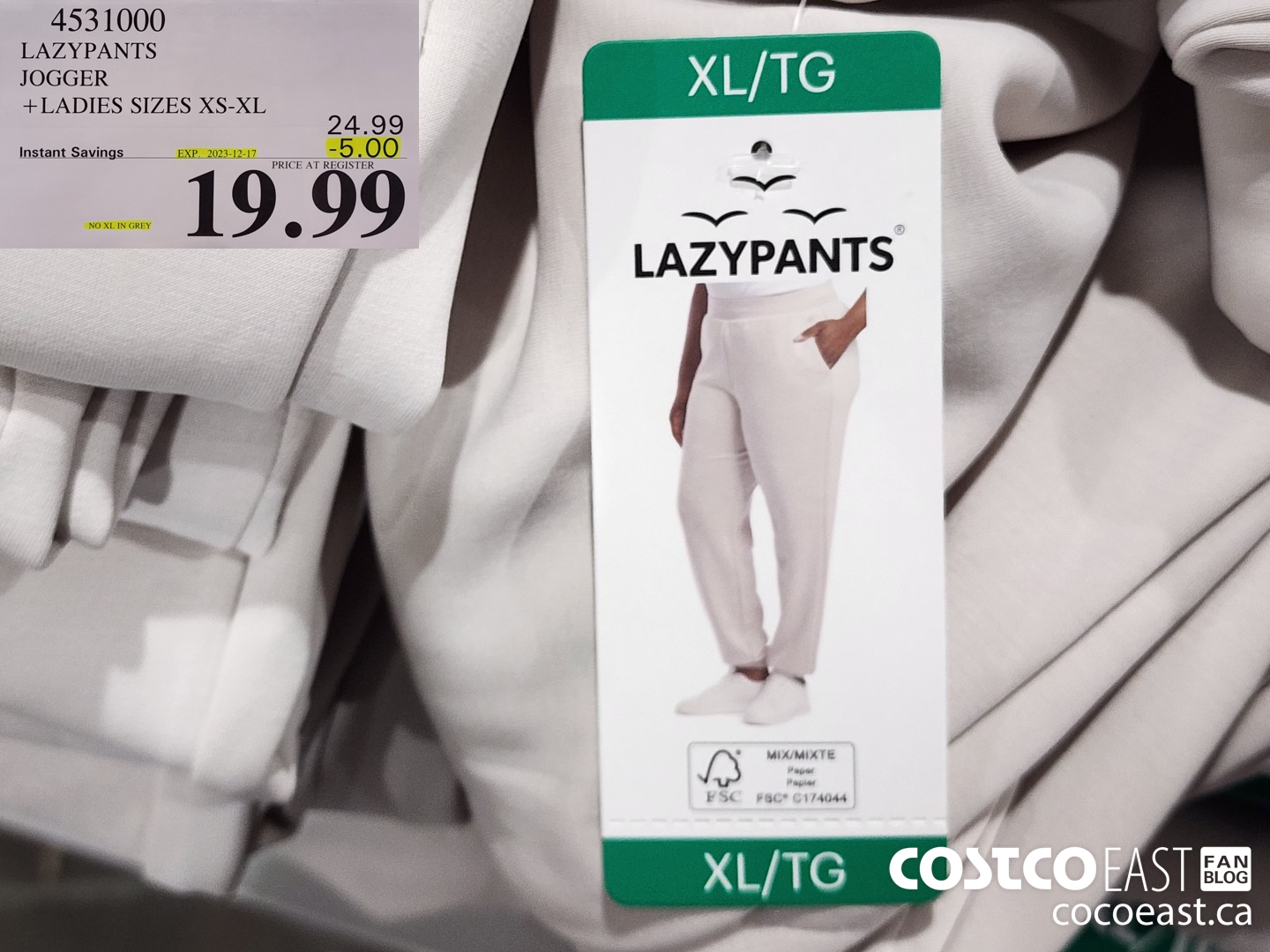 4531000 LAZYPANTS SUEDED JOGGER +LADIES SIZES XS-XL ($5.00 INSTANT SAVINGS EXPIRES ON 2023-12-17) $19.99