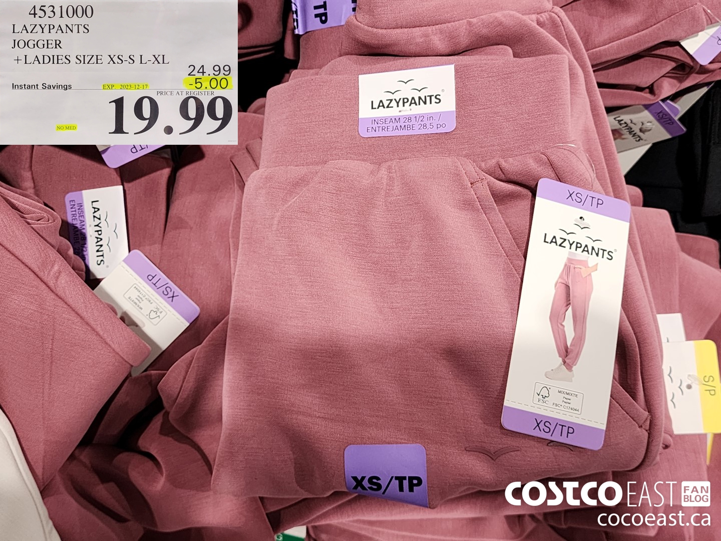 4531000 LAZYPANTS SUEDED JOGGER +LADIES SIZES XS-XL ($5.00 INSTANT SAVINGS EXPIRES ON 2023-12-17) $19.99