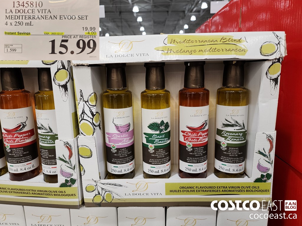 1345810 LA DOLCE VITA MEDITARRANEAN EVOO SET 4 X 250 ML ($4.00 INSTANT SAVINGS EXPIRES ON 2023-12-17) $15.99