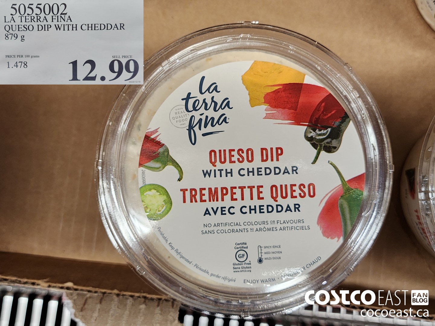 5055002 LA TERRA FINA QUESO DIP WITH CHEDDAR 879 G $12.99