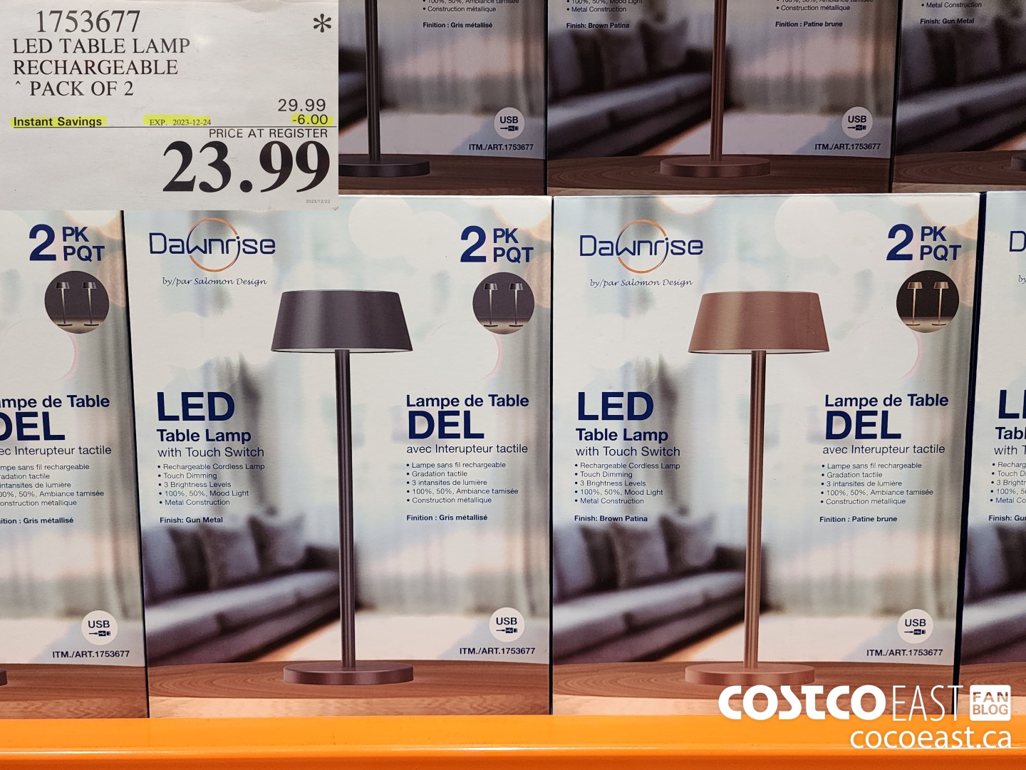 1753677 LED TABLE LAMP RECHARGEABLE PACK OF 2 ($6.00 INSTANT SAVINGS EXPIRES ON 2023-12-24) $23.99