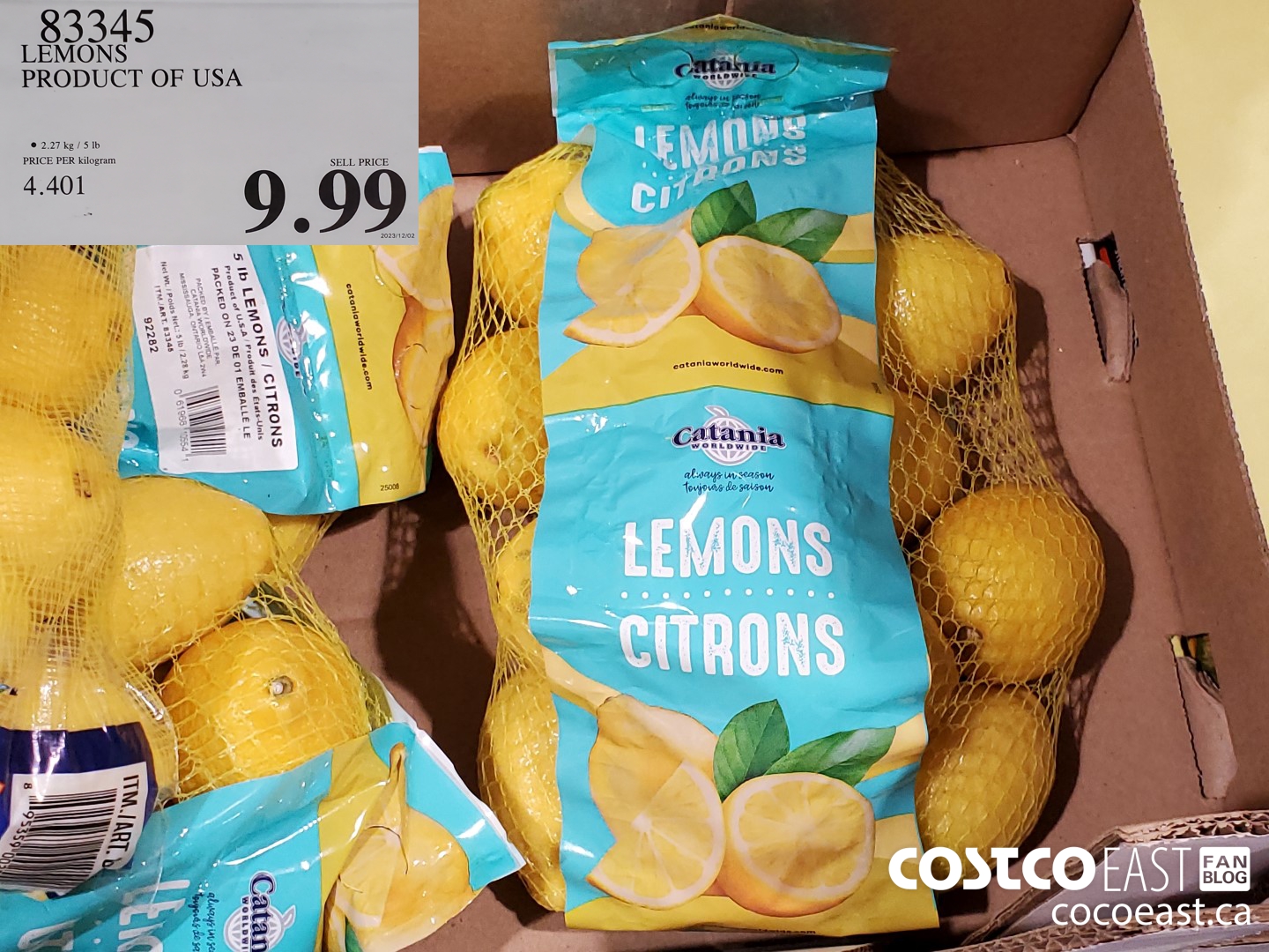 83345 LEMONS PRODUCT OF USA $9.99