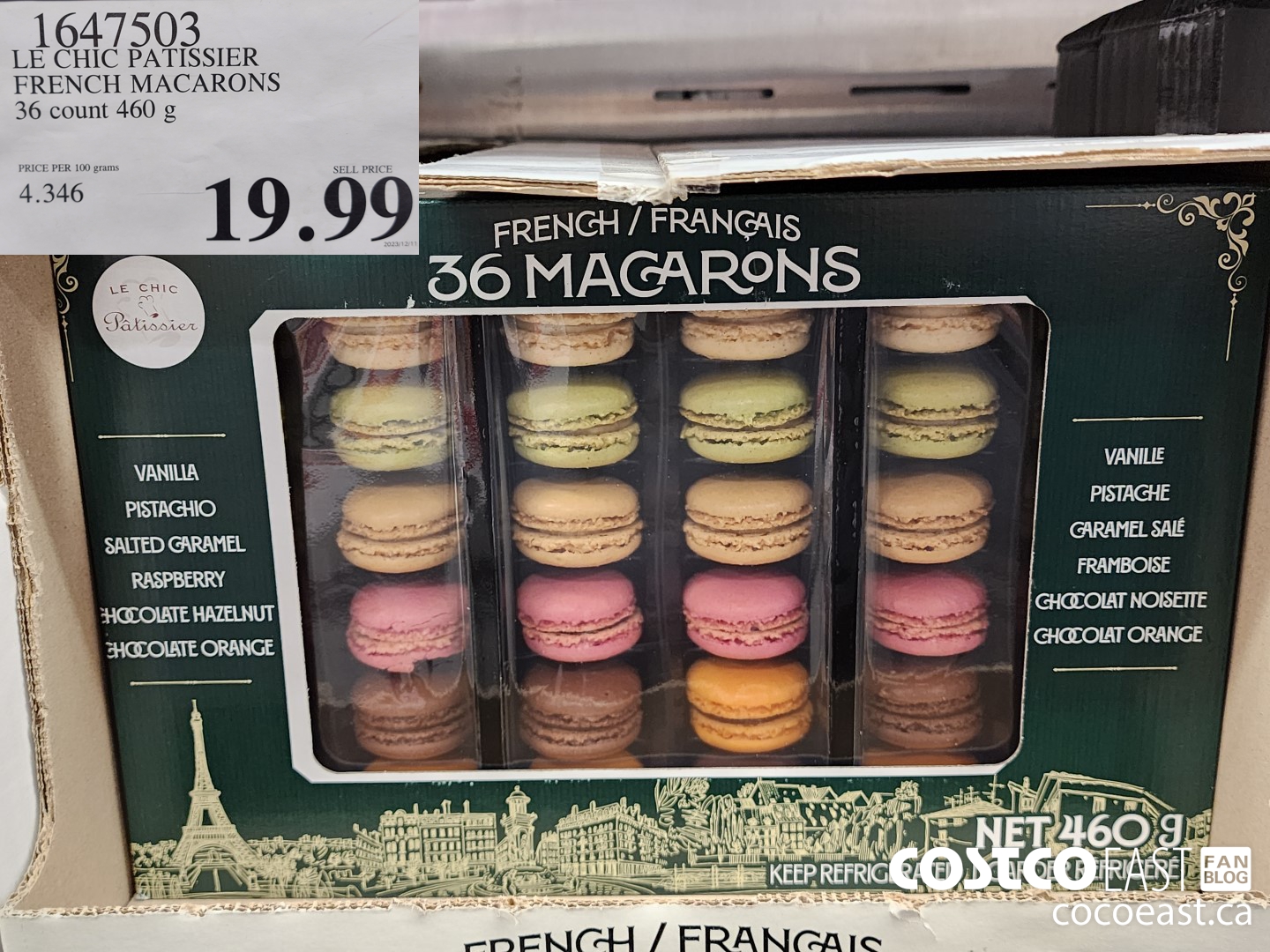 1647503 LE CHIC PATISSIER FRENCH MACARONS 36 count 460 g $19.99