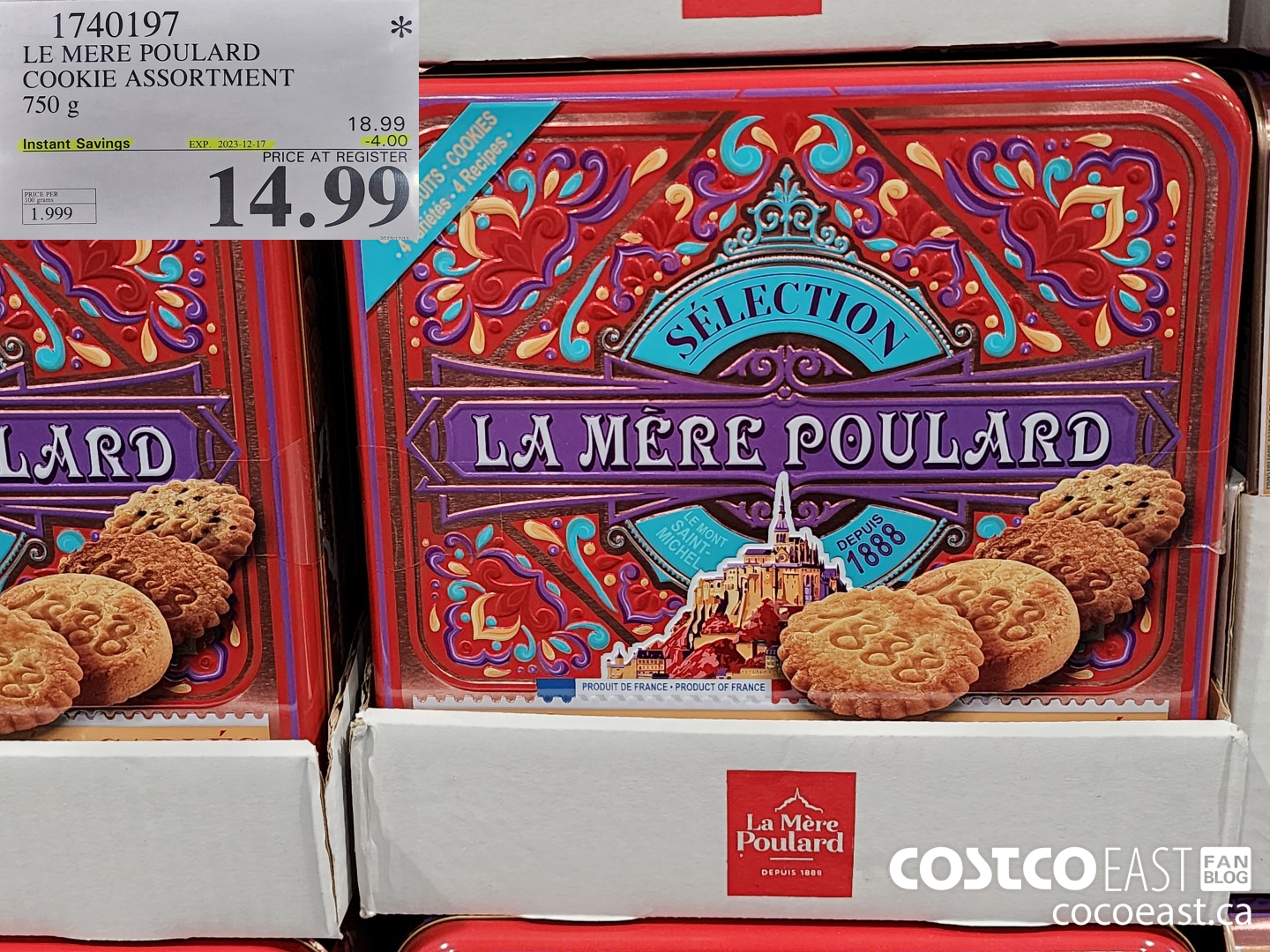 1740197 LE MERE POULARD COOKIE ASSORTMENT 750 G ($4.00 INSTANT SAVINGS EXPIRES ON 2023-12-17) $14.99