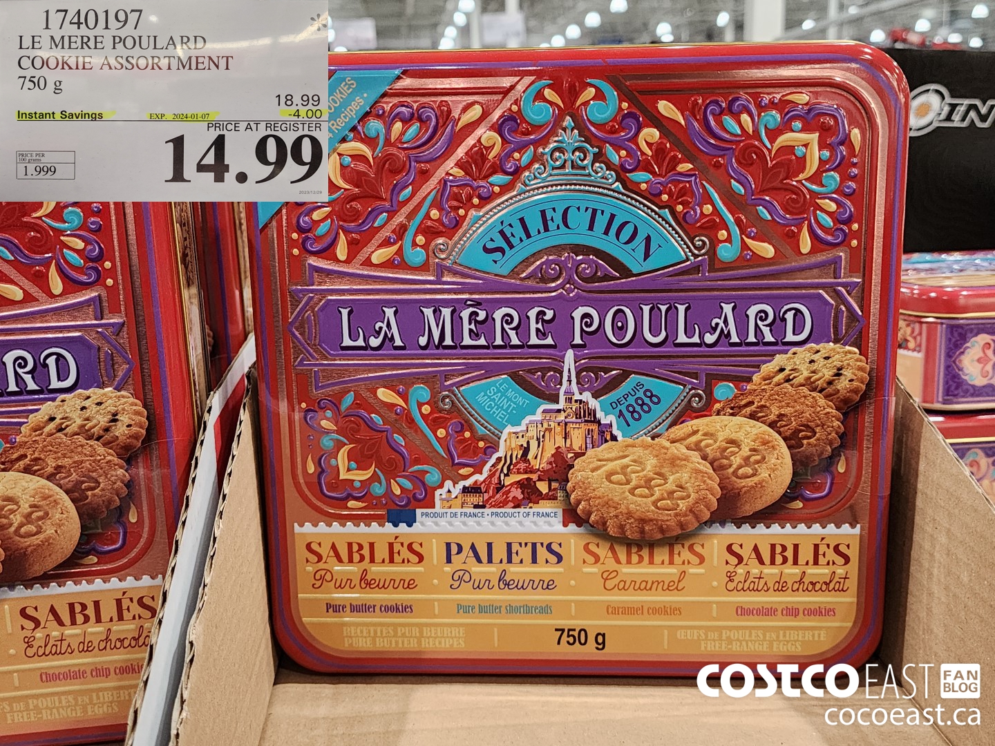 1740197 LE MERE POULARD COOKIE ASSORTMENT 750 G ($4.00 INSTANT SAVINGS EXPIRES ON 2024-01-07) $14.99