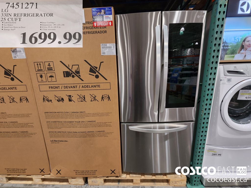 7451271 LG 33IN REFRIGERATOR 25 CUFT $1699.99