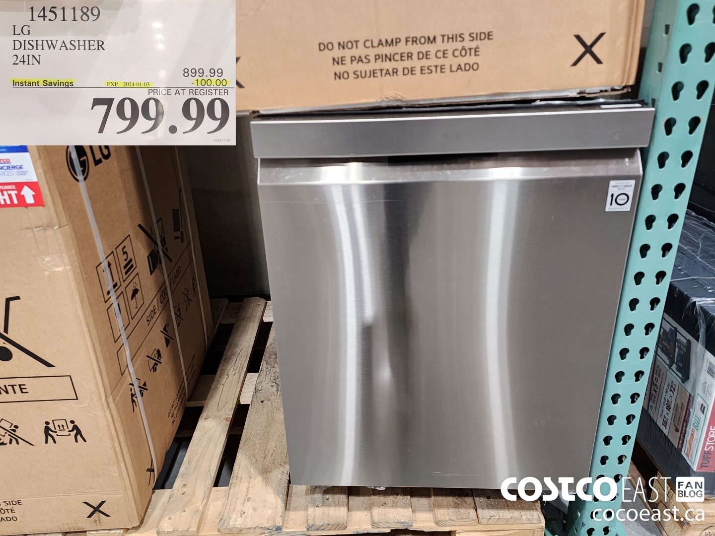 1451189 LG DISHWASHER 24IN ($100.00 INSTANT SAVINGS EXPIRES ON 2024-01-03) $799.99