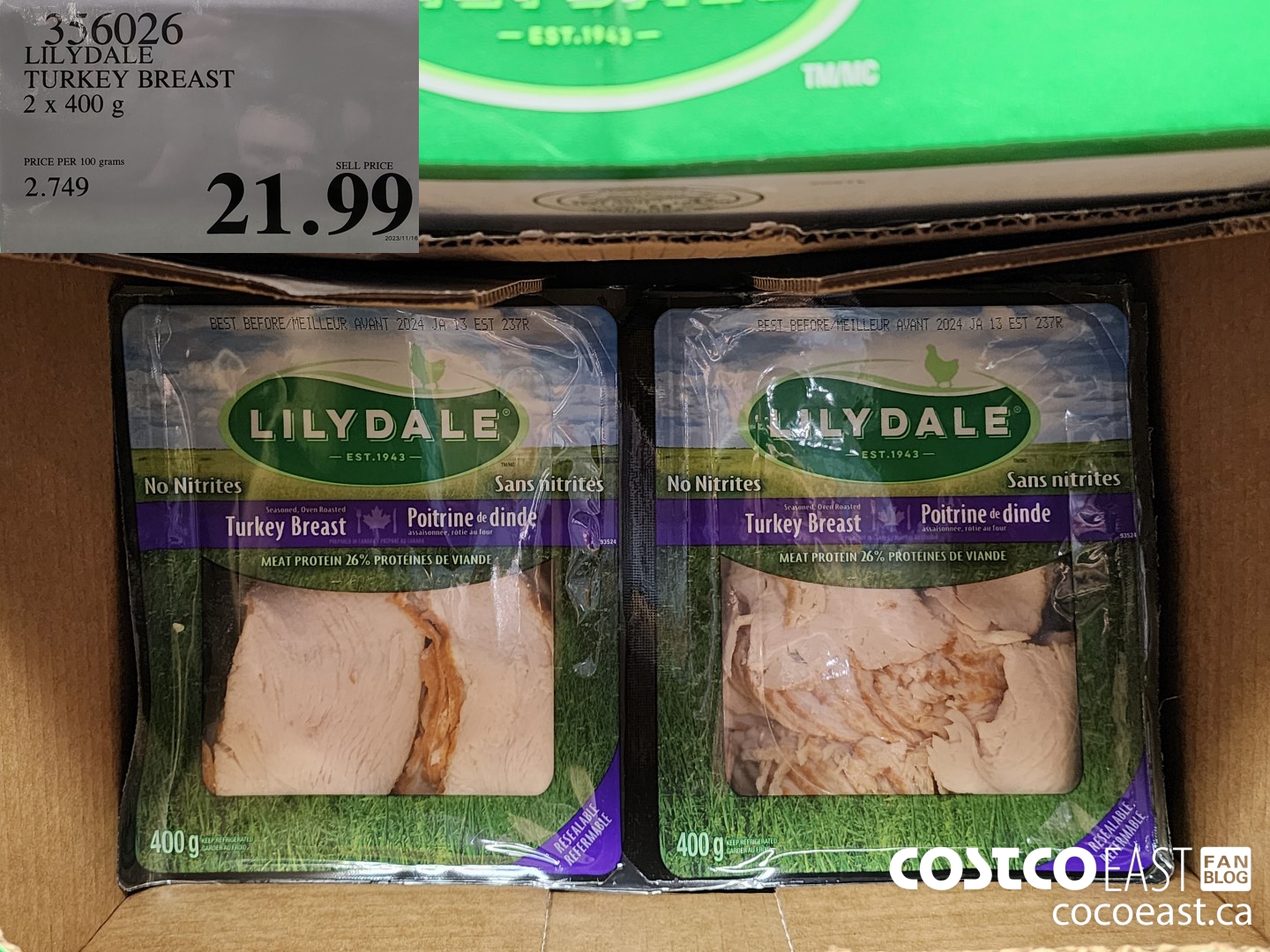 356026 LILYDALE TURKEY BREAST 2 x 400 g $21.99