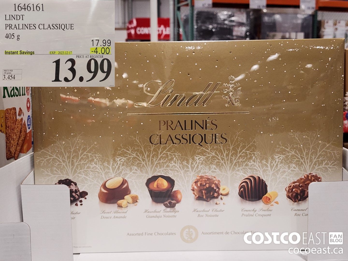 1646161 LINDT PRALINES CLASSIQUE 405G ($4.00 INSTANT SAVINGS EXPIRES ON 2023-12-17) $13.99