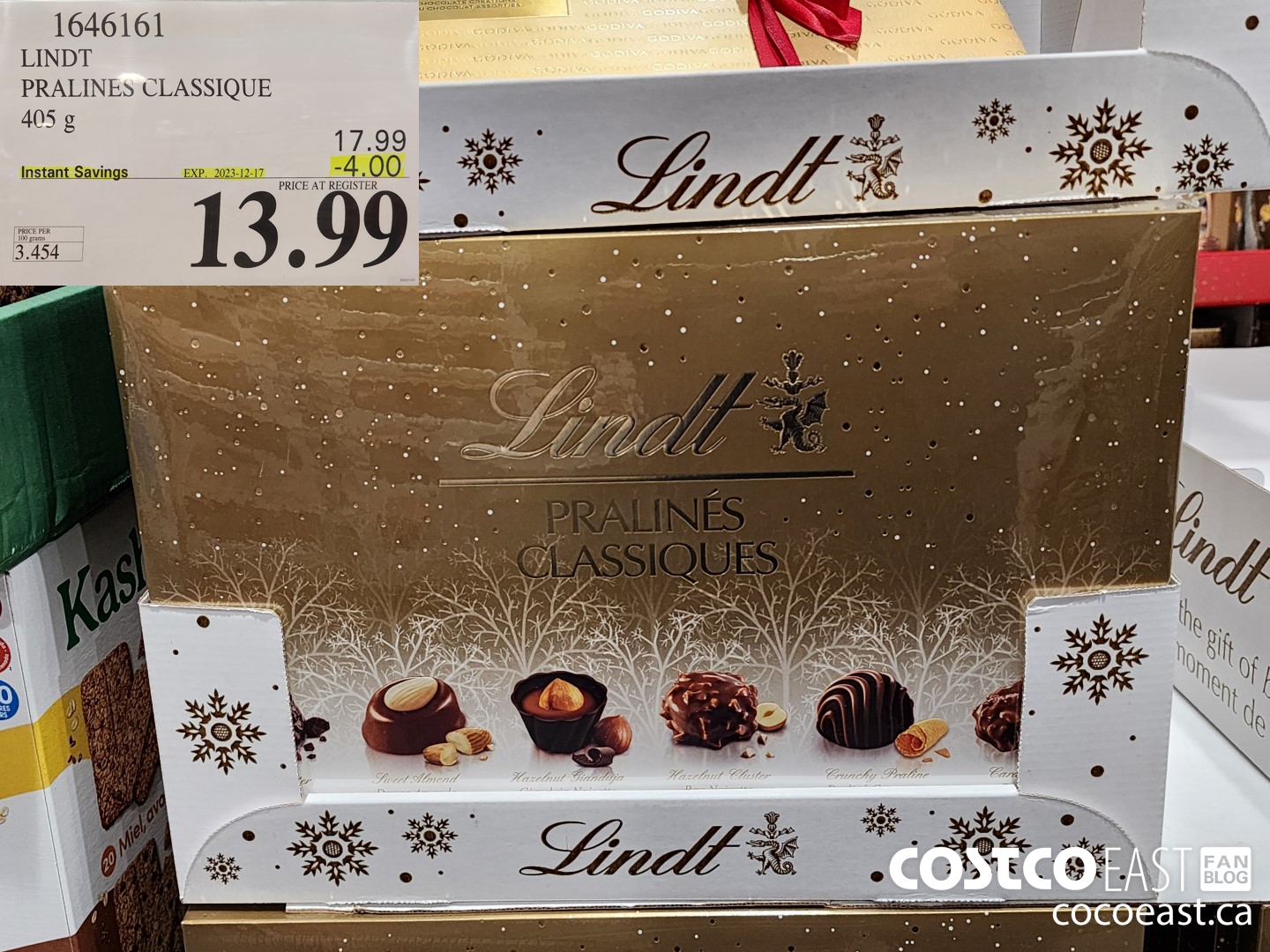 1646161 LINDT PRALINES CLASSIQUE 405G ($4.00 INSTANT SAVINGS EXPIRES ON 2023-12-17) $13.99