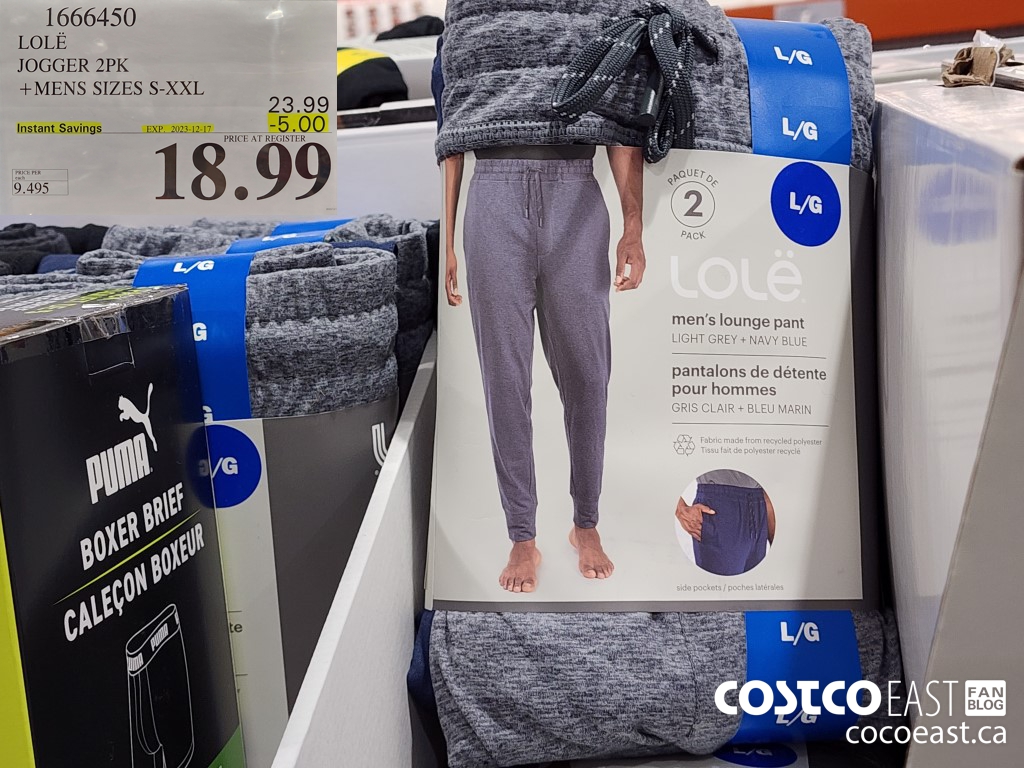 1666450 LOLE JOGGER 2PK +MENS SIZES S-XXL ($5.00 INSTANT SAVINGS EXPIRES ON 2023-12-17) $18.99