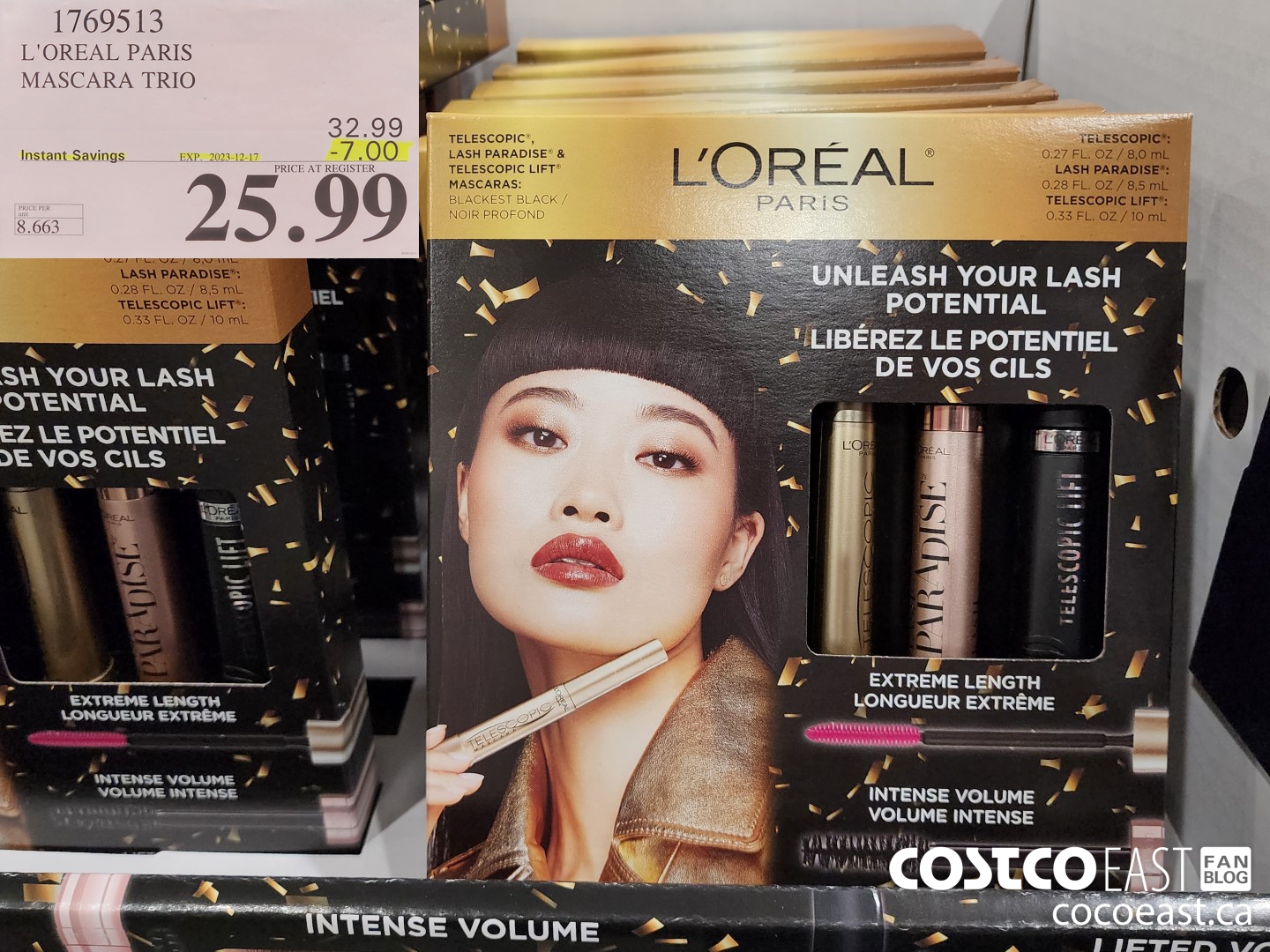 1769513 L'OREAL PARIS MASCARA TRIO ($7.00 INSTANT SAVINGS EXPIRES ON 2023-12-17) $25.99