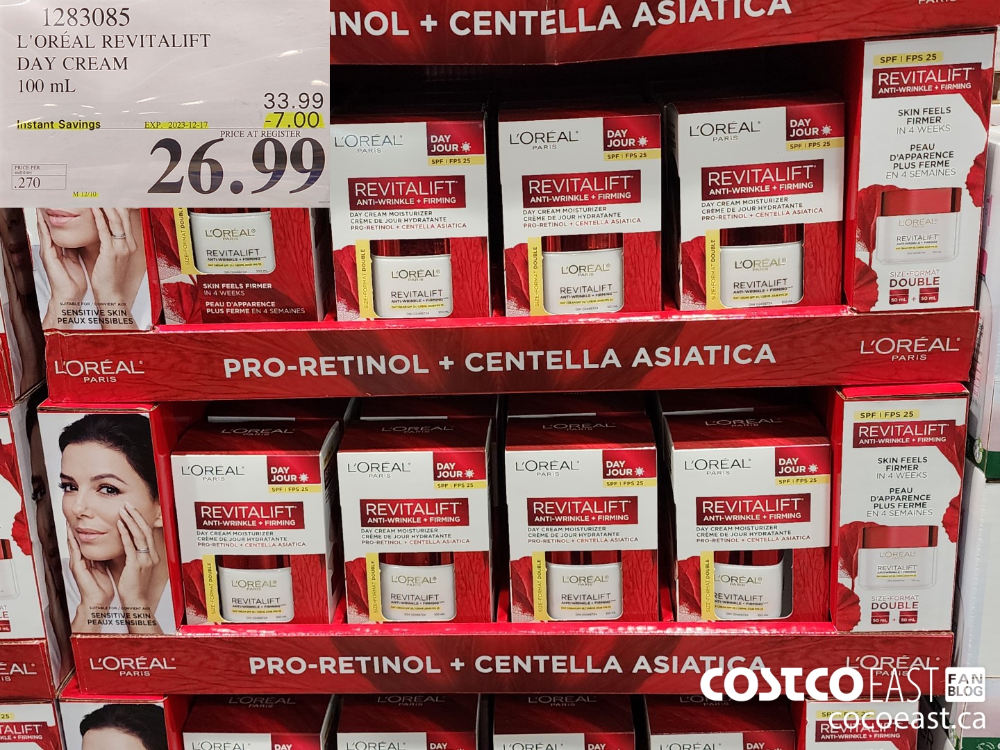 1283085 L'OREAL REVITALIFT DAY CREAM 100 mL ($7.00 INSTANT SAVINGS EXPIRES ON 2023-12-17) $26.99