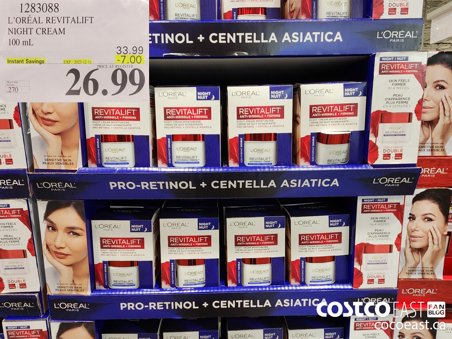 1283088 L'OREAL REVITALIFT NIGHT CREAM 100 mL ($7.00 INSTANT SAVINGS EXPIRES ON 2023-12-31) $26.99