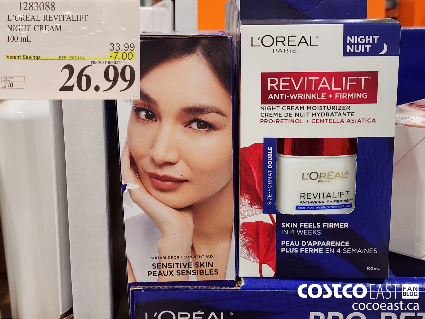 1283088 L'OREAL REVITALIFT NIGHT CREAM 100 mL ($7.00 INSTANT SAVINGS EXPIRES ON 2023-12-31) $26.99