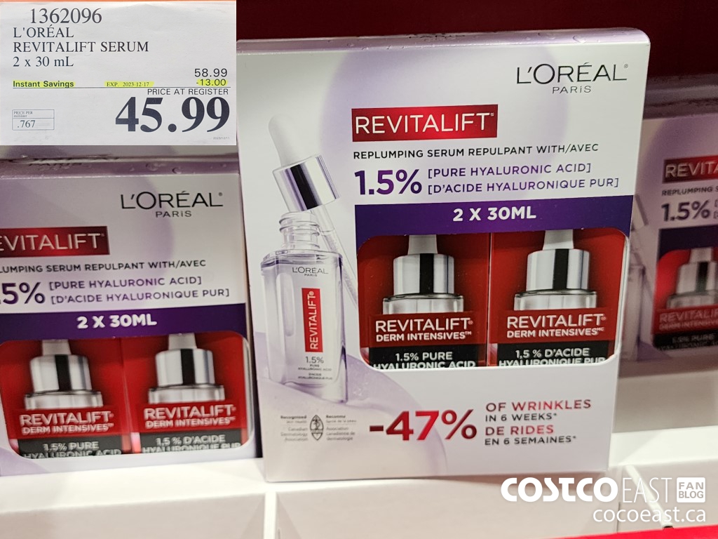 1362096 L'OREAL REVITALIFT SERUM 2 x 30 mL ($13.00 INSTANT SAVINGS EXPIRES ON 2023-12-17) $45.99