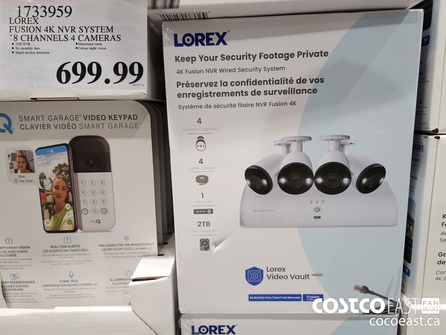 1733959 LOREX FUSION 4K NVR SYSTEM 8 CHANNELS 4 CAMERAS $699.99