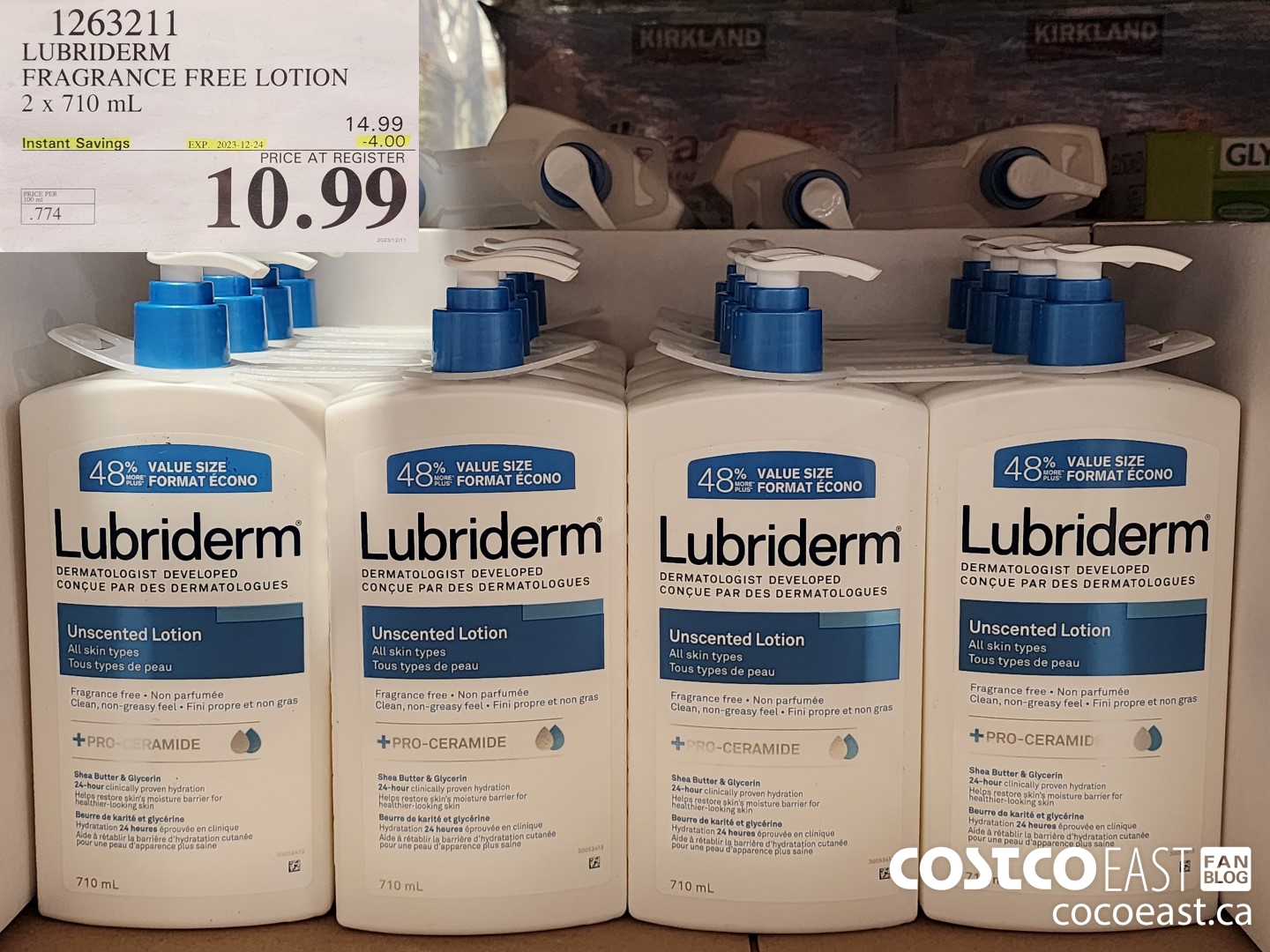 1263211 LUBRIDERM FRAGRANCE FREE LOTION 2 X 710 ML ($4.00 INSTANT SAVINGS EXPIRES ON 2023-12-24) $10.99