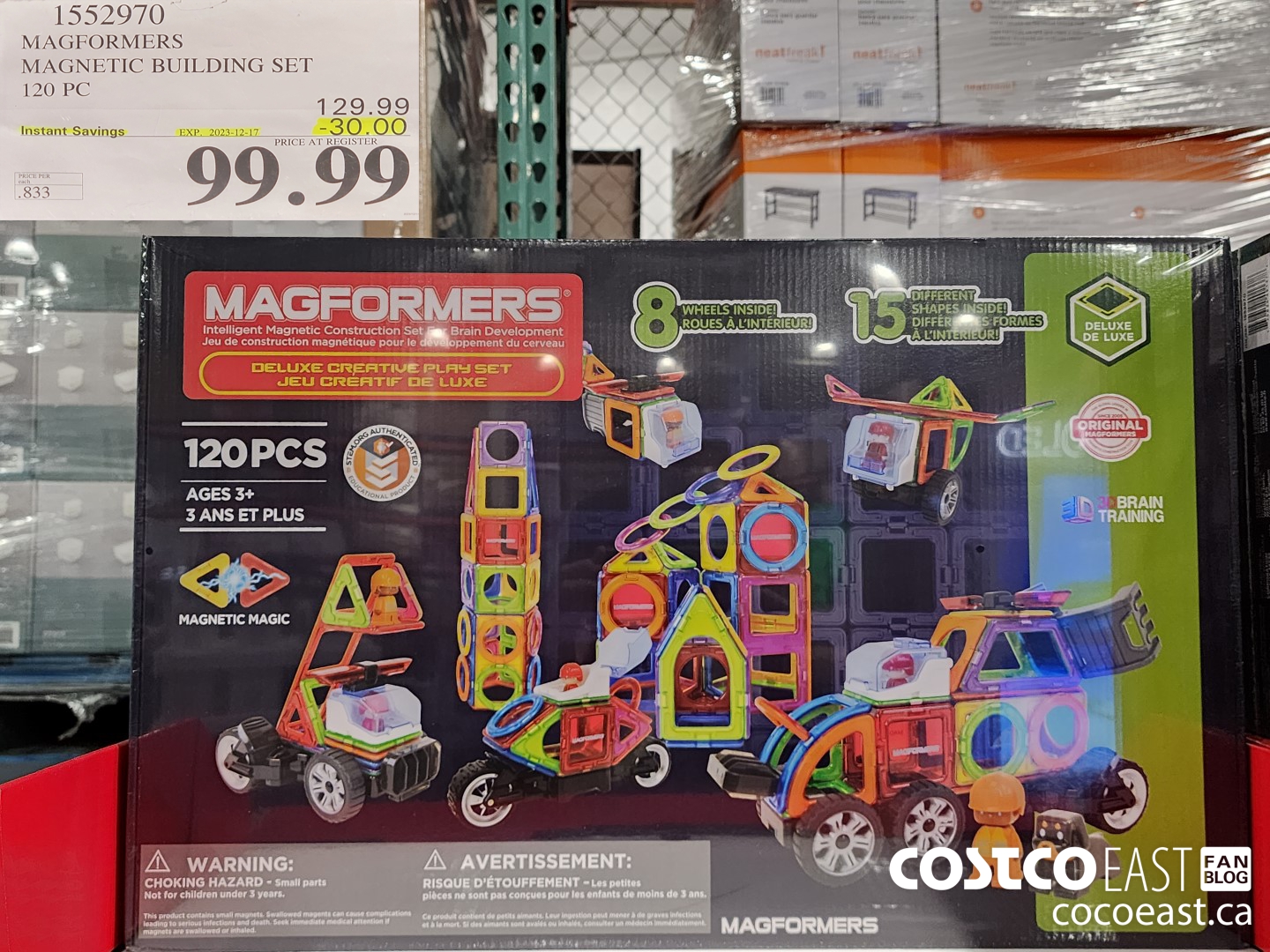 1552970 MAGFORMERS MAGNETIC BUILDING SET 120 PC ($30.00 INSTANT SAVINGS EXPIRES ON 2023-12-17) $99.99