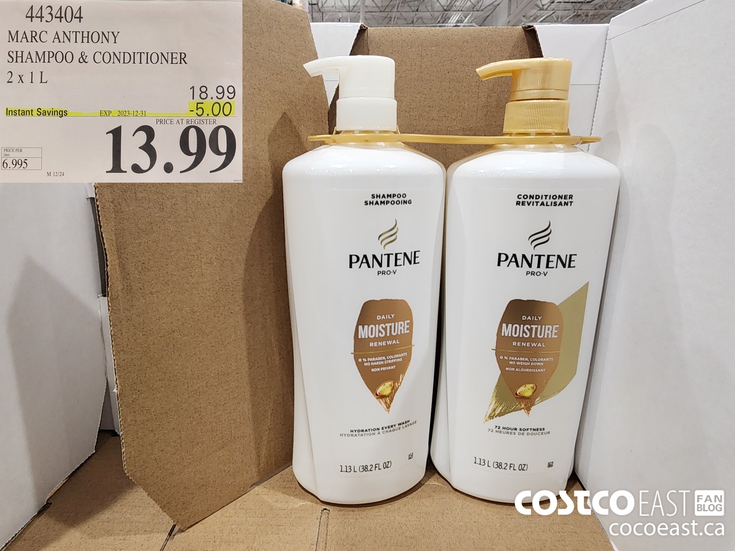 443404 MARC ANTHONY SHAMPOO & CONDITIONER 2 X 1L ($5.00 INSTANT SAVINGS EXPIRES ON 2023-12-31) $13.99