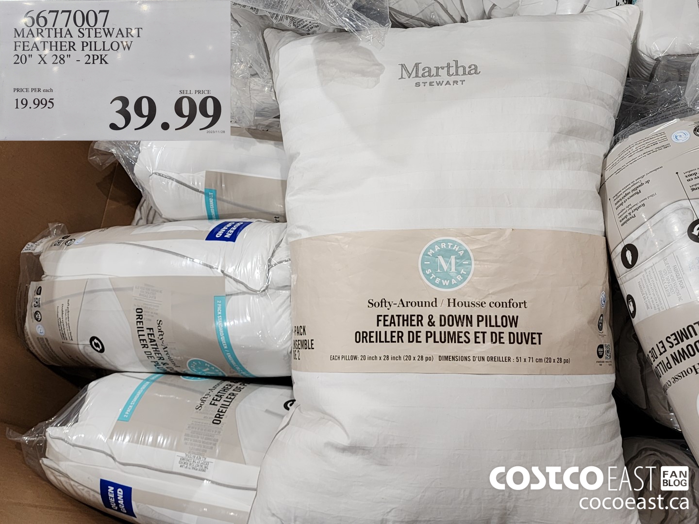 6677007 MARTHA STEWART FEATHER PILLOW 20