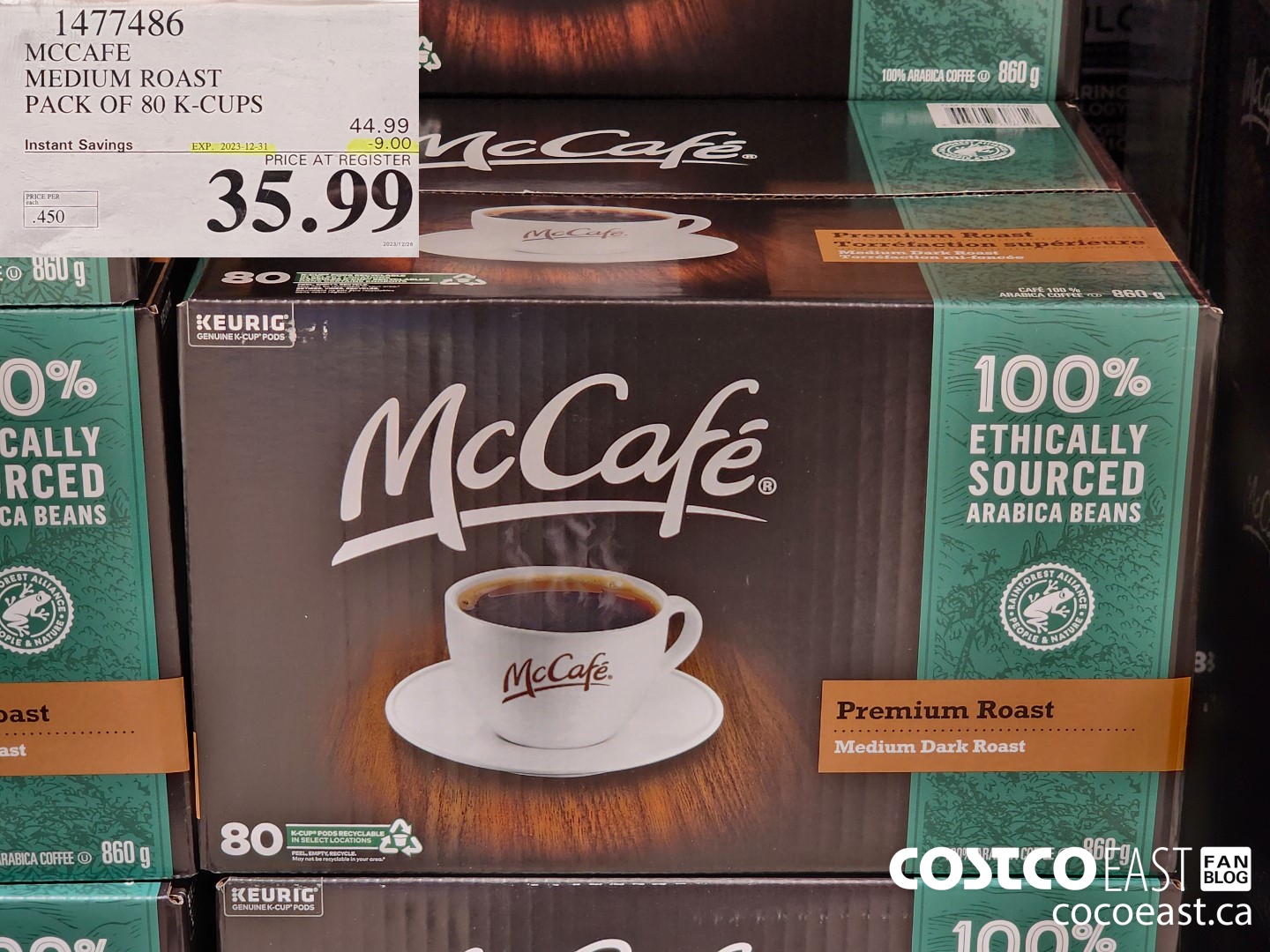 1477486 MCCAFE MEDIUM ROAST PACK OF 80 K-CUPS ($9.00 INSTANT SAVINGS EXPIRES ON 2023-12-31) $35.99