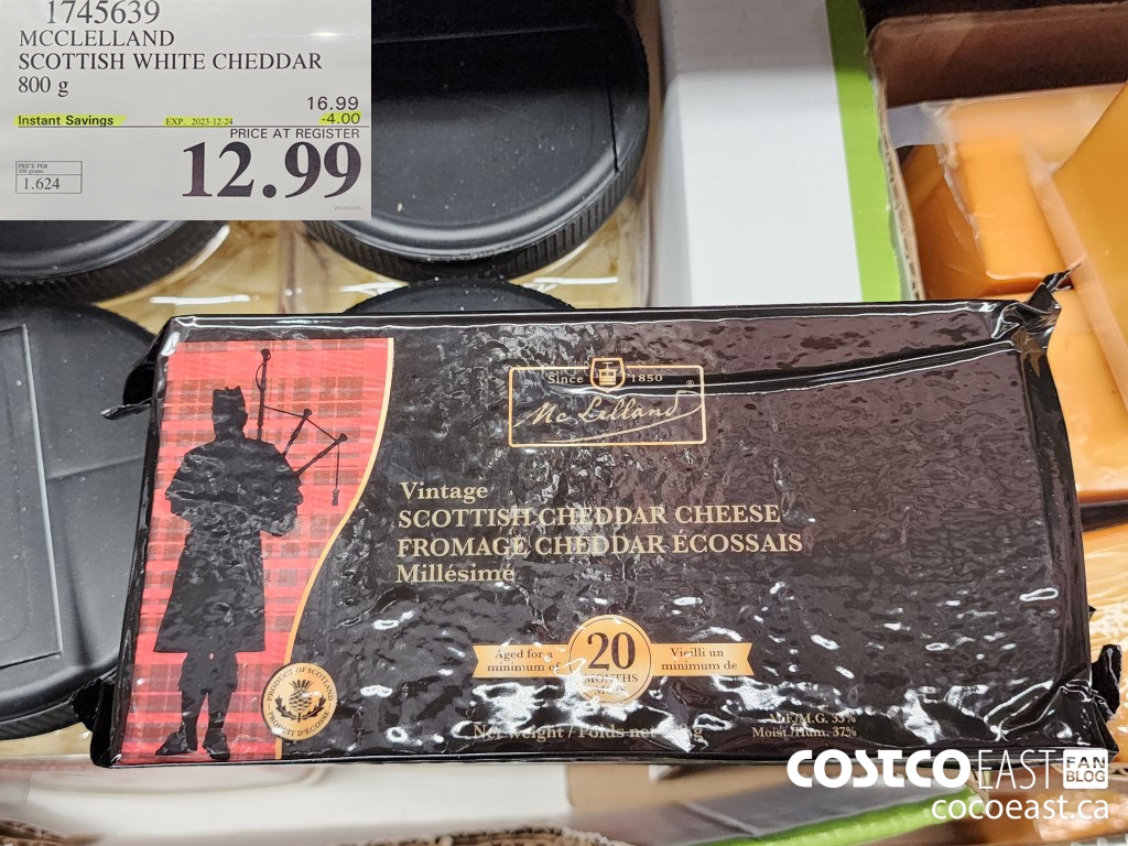 1745639 MCCLELLAND SCOTTISH WHITE CHEDDAR 800 g ($4.00 INSTANT SAVINGS EXPIRES ON 2023-12-24) $12.99