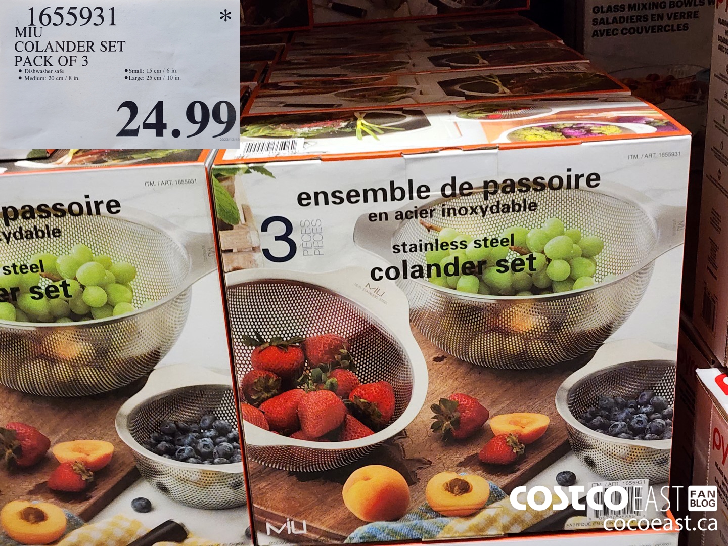 1655931 MIU COLANDER SET PACK OF 3 $24.99
