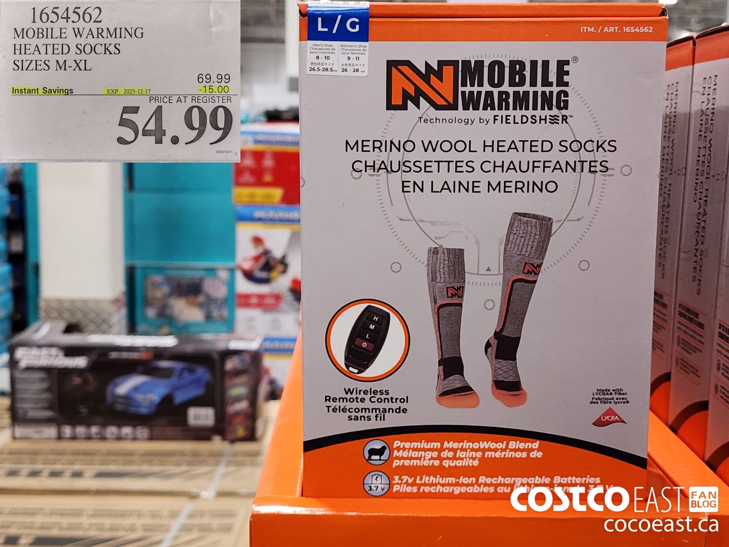 1654562 MOBILE WARMING HEATED SOCKS SIZES M-XL ($15.00 INSTANT SAVINGS EXPIRES ON 2023-12-17) $54.99