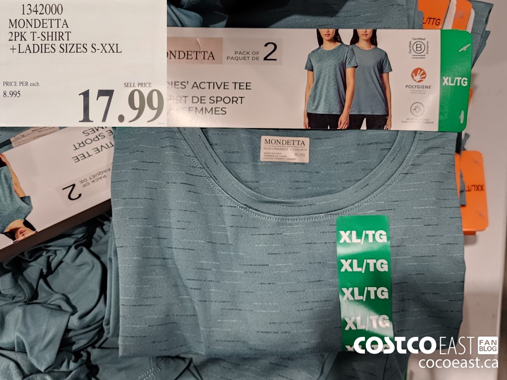 1342000 MONDETTA 2PK T-SHIRT +LADIES SIZES S-XXL $17.99