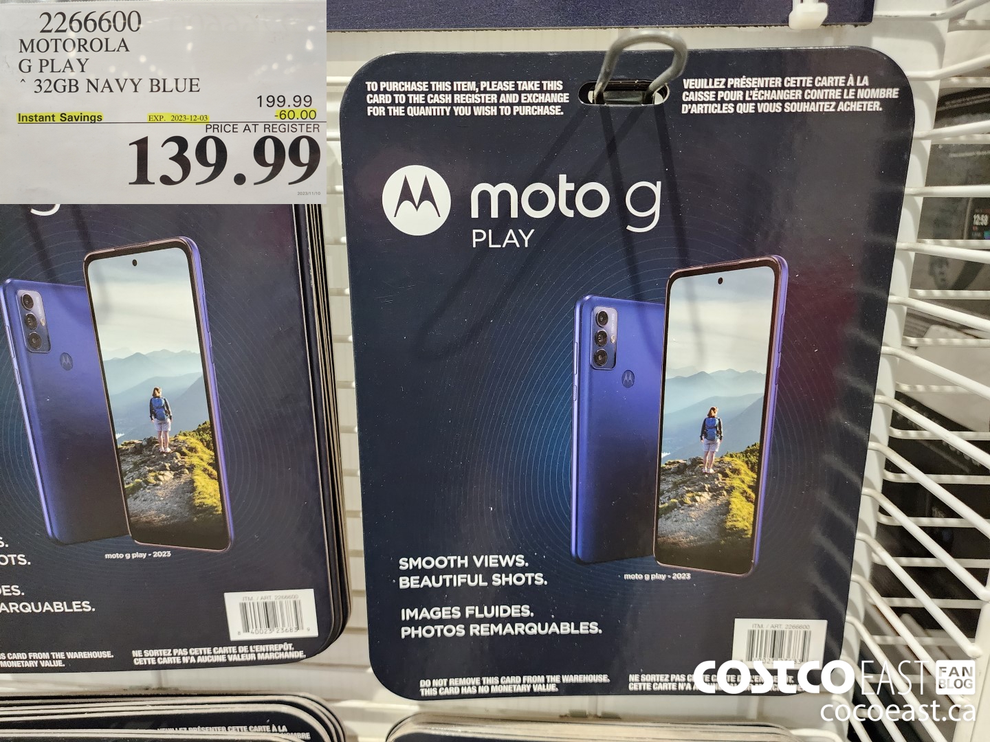 2266600 MOTOROLA G PLAY 32GB NAVY BLUE ($60.00 INSTANT SAVINGS EXPIRES ON 2023-12-03) $139.99