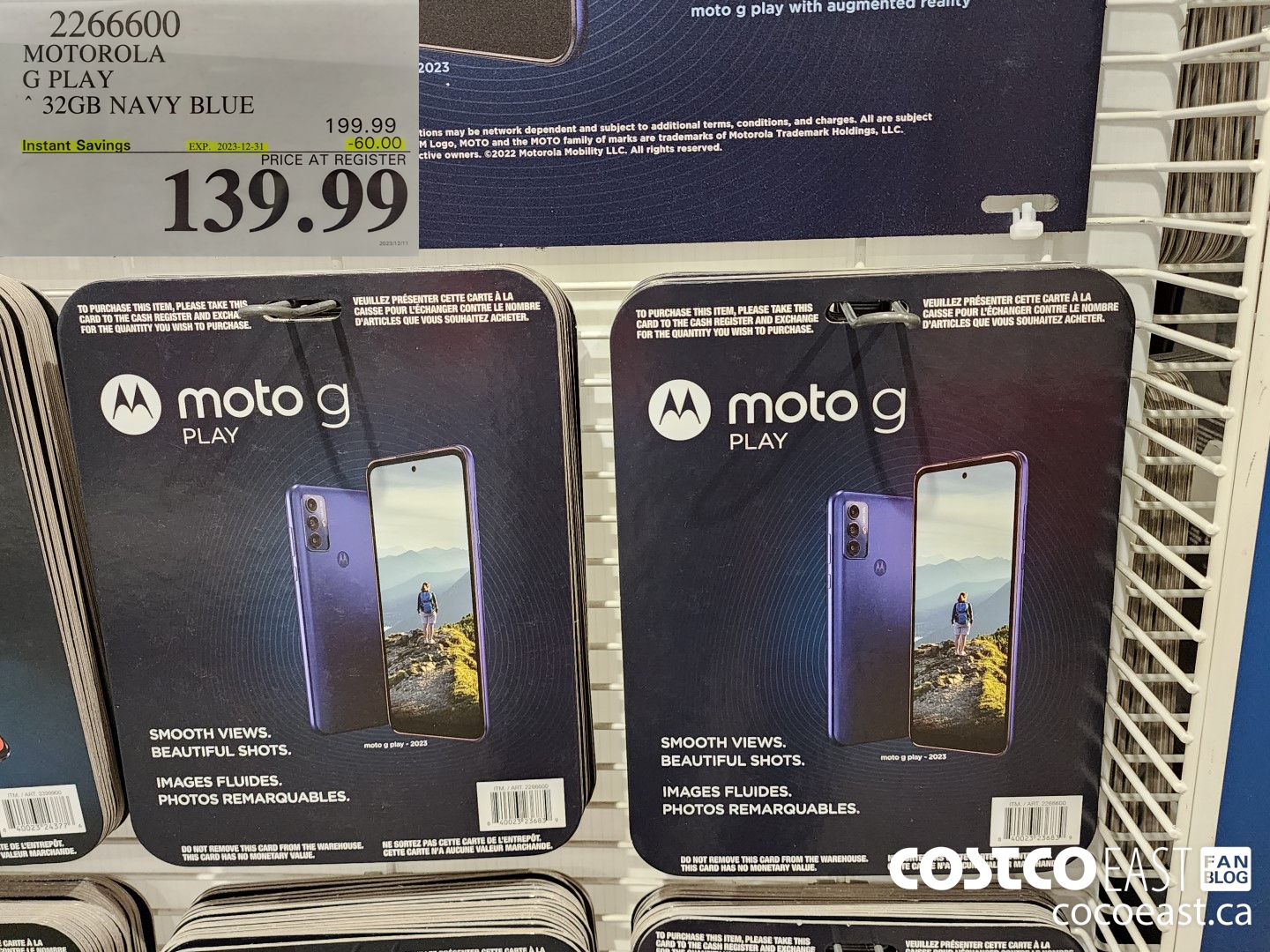 2266600 MOTOROLA G PLAY 32GB NAVY BLUE ($60.00 INSTANT SAVINGS EXPIRES ON 2023-12-31) $139.99