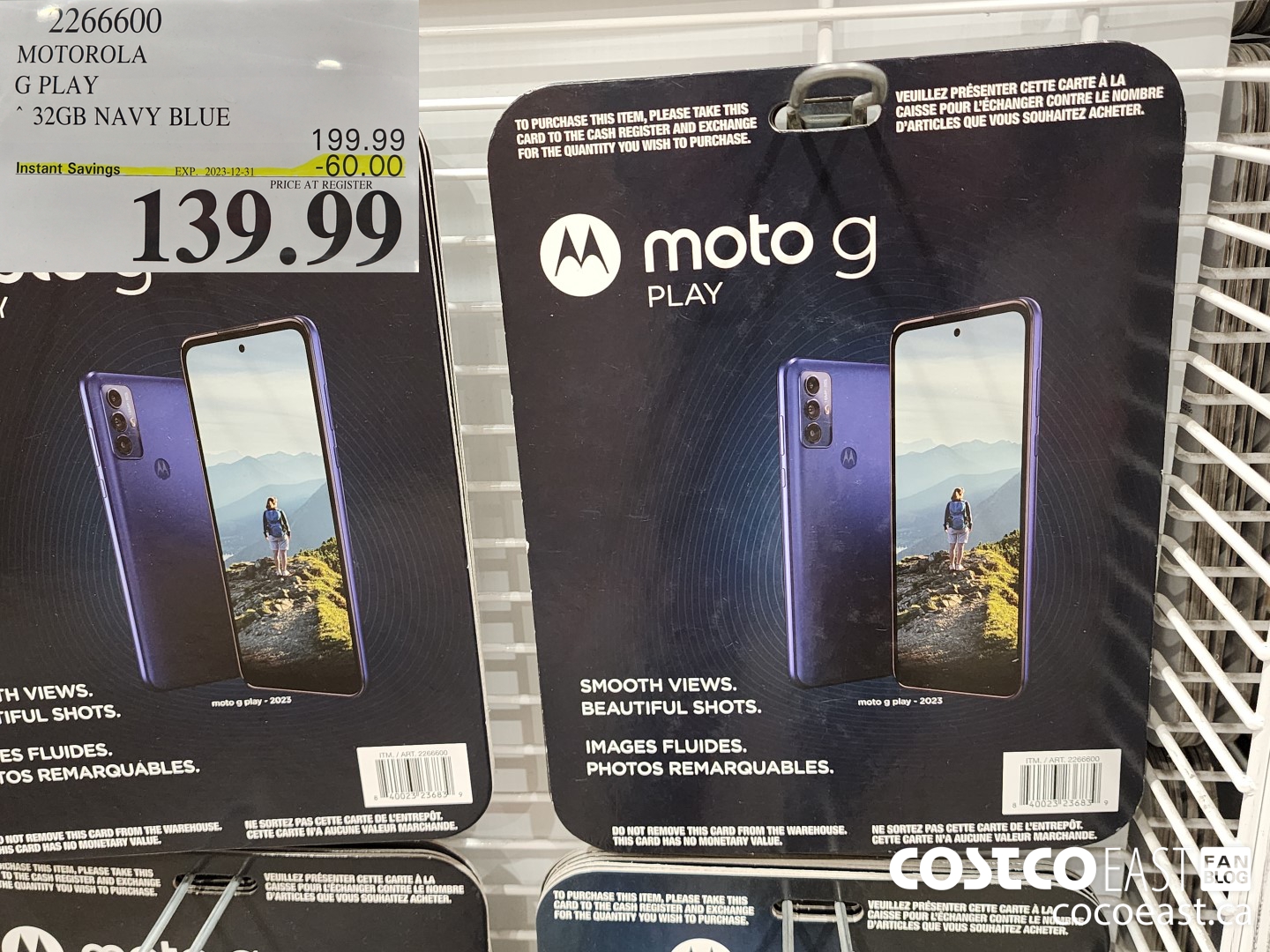 2266600 MOTOROLA G PLAY 32GB NAVY BLUE ($60.00 INSTANT SAVINGS EXPIRES ON 2023-12-31) $139.99