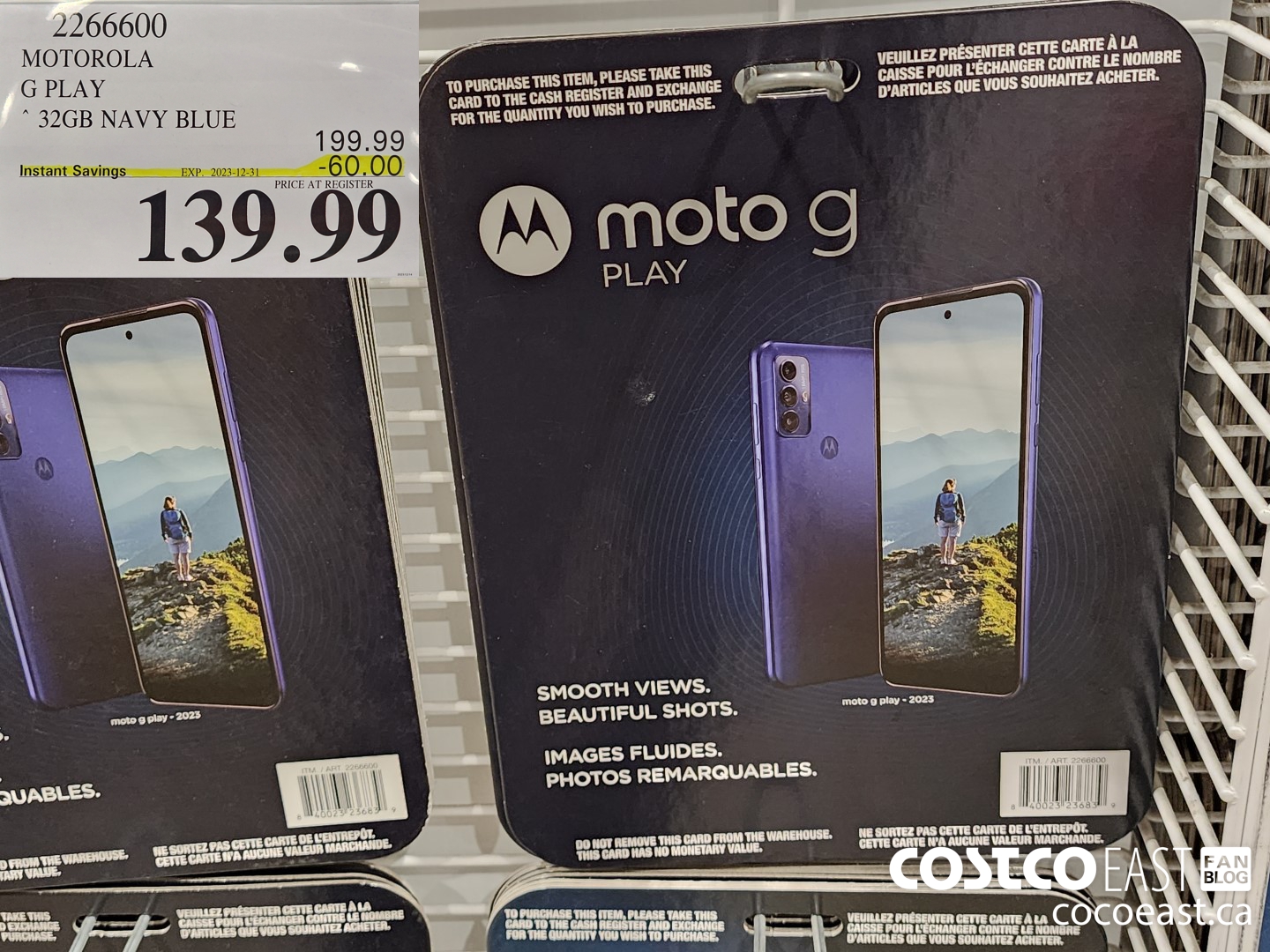 2266600 MOTOROLA G PLAY 32GB NAVY BLUE ($60.00 INSTANT SAVINGS EXPIRES ON 2023-12-31) $139.99