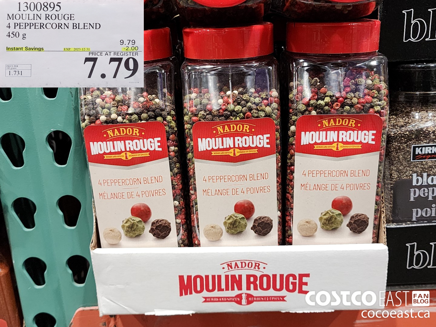 1300895 MOULIN ROUGE 4 PEPPERCORN BLEND 450 g ($2.00 INSTANT SAVINGS EXPIRES ON 2023-12-31) $7.79