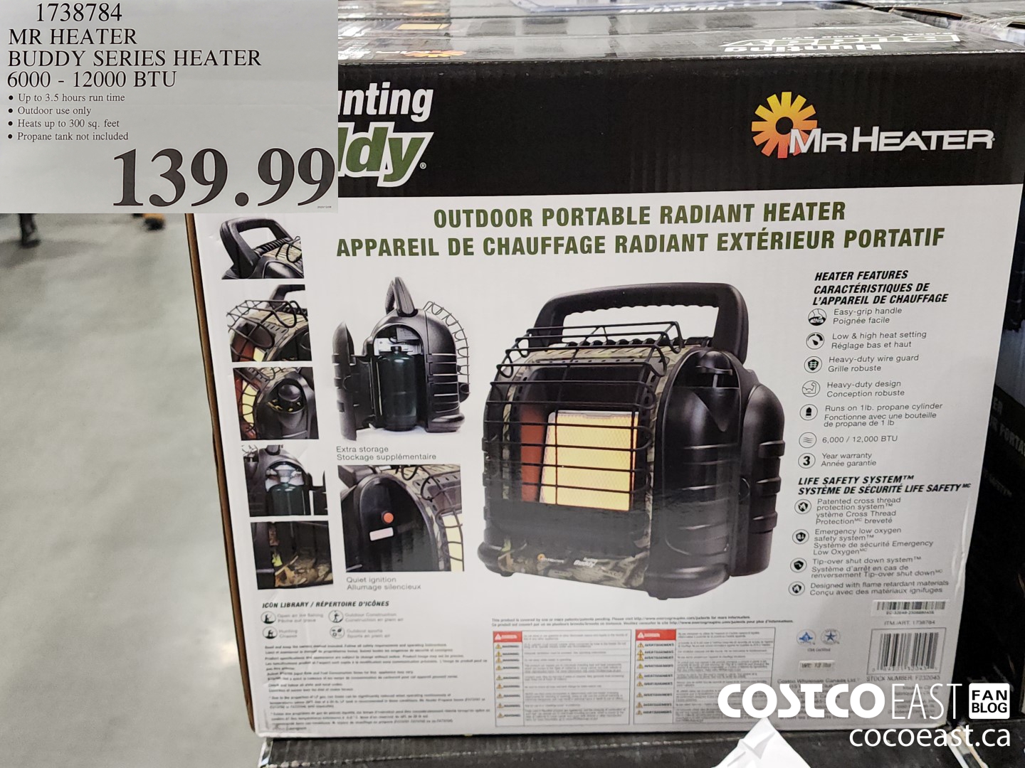 1738784 MR HEATER BUDDY SERIES HEATER 6000 - 12000 BTU $139.99