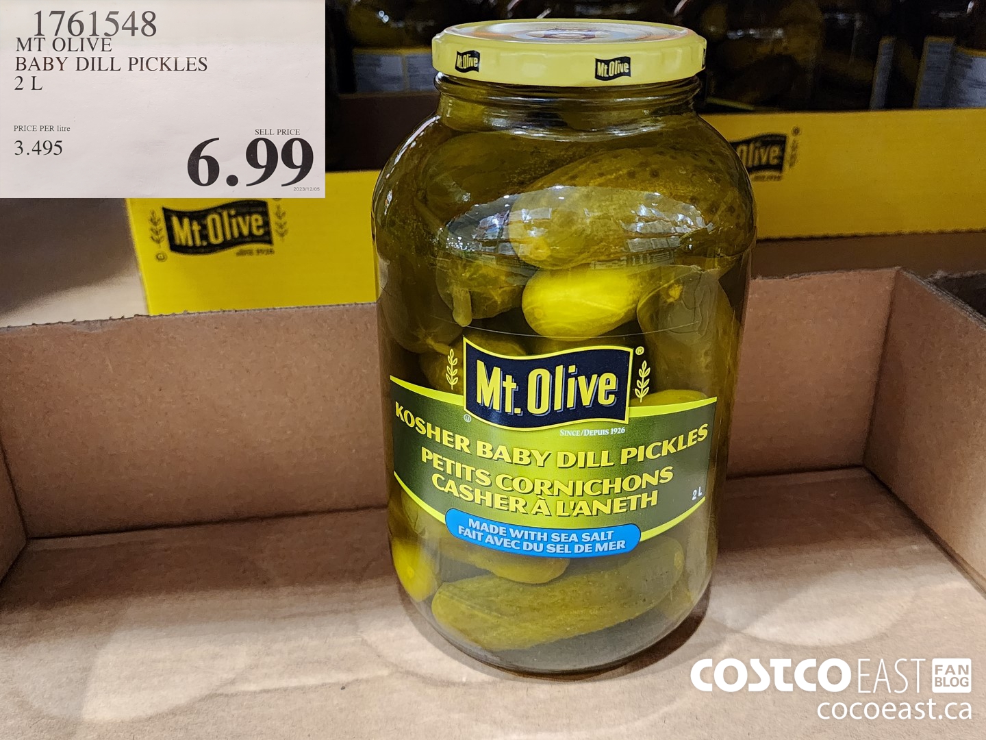 1761548 MT OLIVE BABY DILL PICKLES 2 L $6.99
