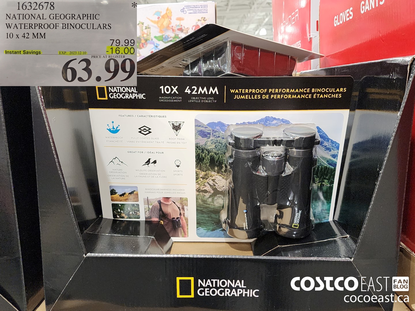 1632678 NATIONAL GEOGRAPHIC WATERPROOF BINOCULARS 10 X 42 MM ($16.00 INSTANT SAVINGS EXPIRES ON 2023-12-10) $63.99