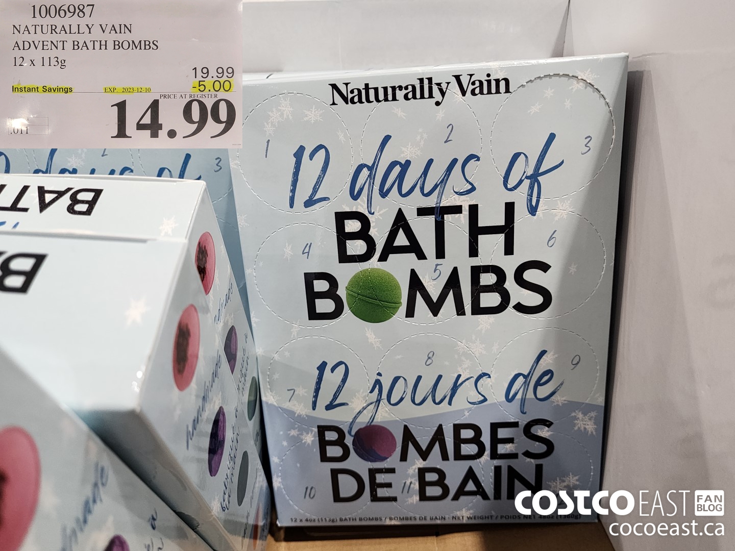 1006987 NATURALLY VAIN ADVENT BATH BOMBS 12 X 113G ($5.00 INSTANT SAVINGS EXPIRES ON 2023-12-10) $14.99