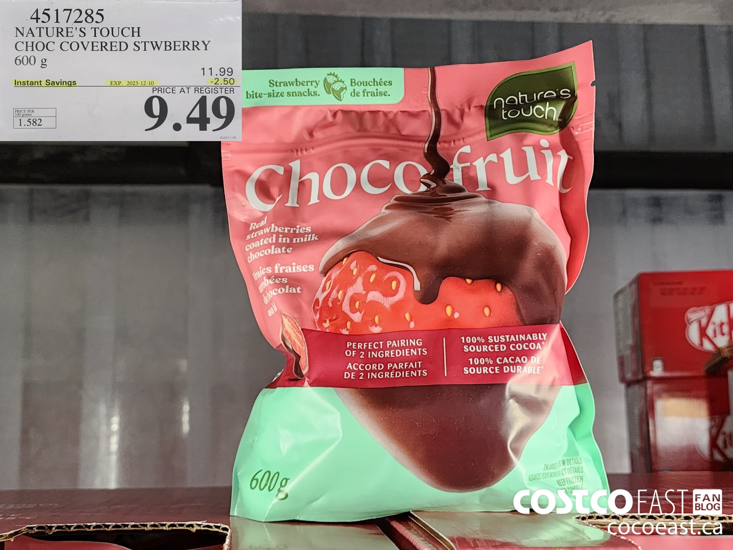 4517285 NATURE'S TOUCH CHOC COVERED STRAWBERRY 600 g ($2.50 INSTANT SAVINGS EXPIRES ON 2023-12-10) $9.49