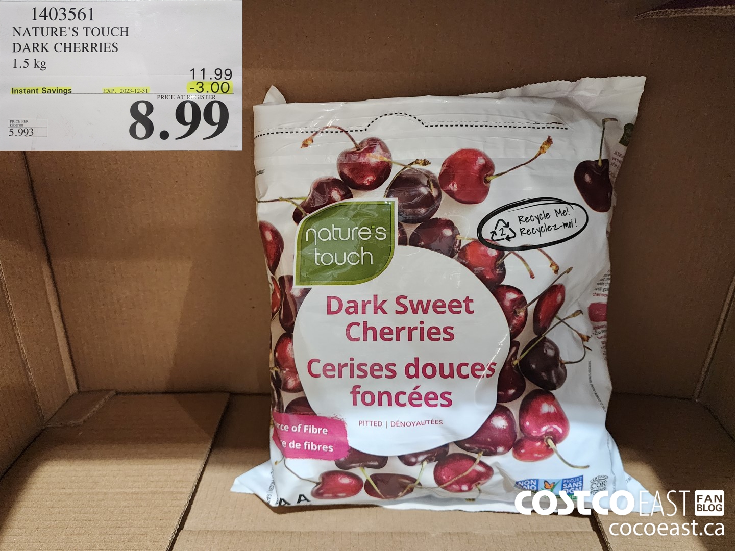 1403561 NATURE'S TOUCH DARK CHERRIES 1.5 kg ($3.00 INSTANT SAVINGS EXPIRES ON 2023-12-31) $8.99