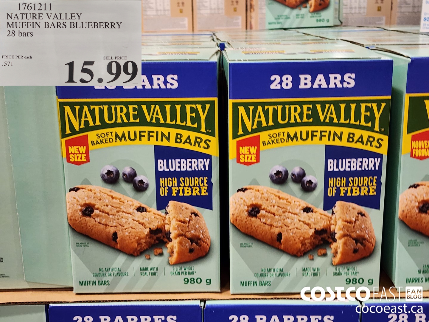 1761211 NATURE VALLEY MUFFIN BARS BLUEBERRY 28 bars $15.99