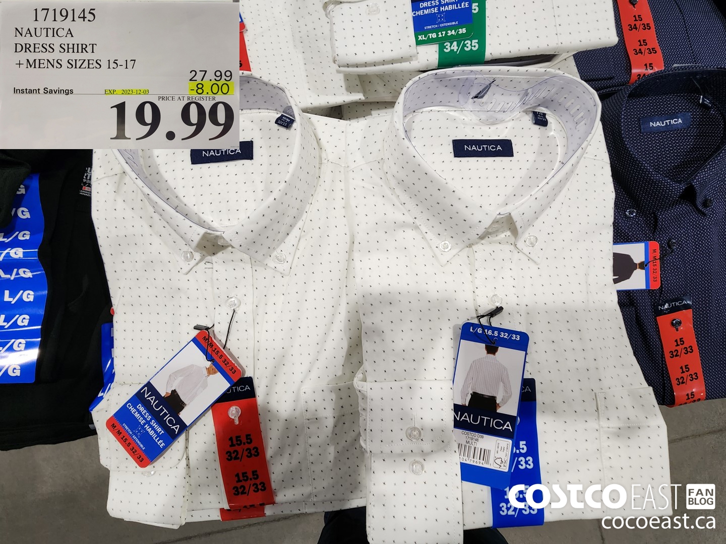 1719145 NAUTICA DRESS SHIRT +MENS SIZES 15-17 ($8.00 INSTANT SAVINGS EXPIRES ON 2023-12-03) $19.99